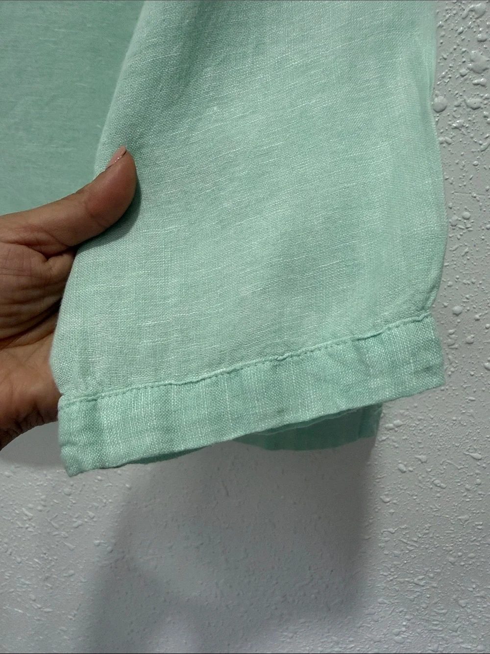Martha Stewart Light Mint Scoop-Neck 100% Linen Blouse M